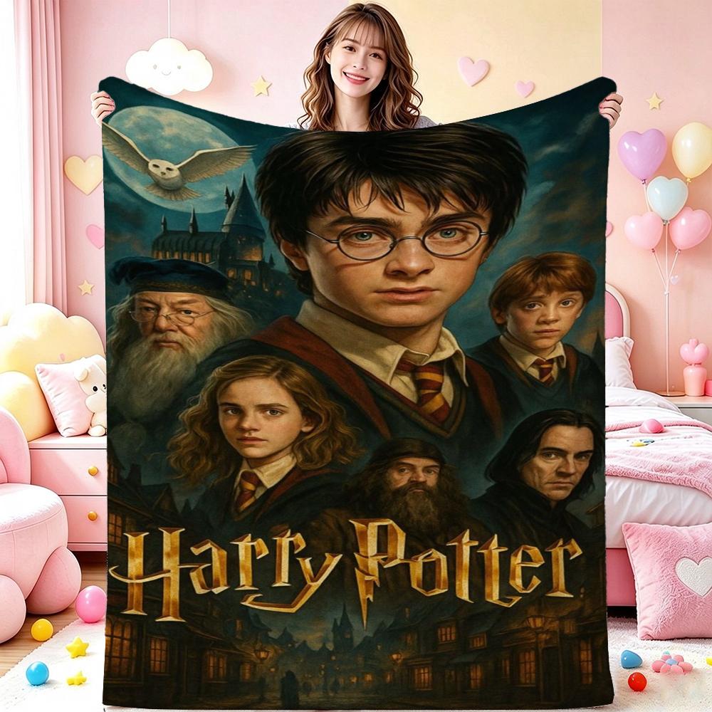 Harry Potter'S Magical World Theme Printed Blanket Breathable Fleece Blanket For Bedroom Sofa Nap Home Party Decor Memorial Gift