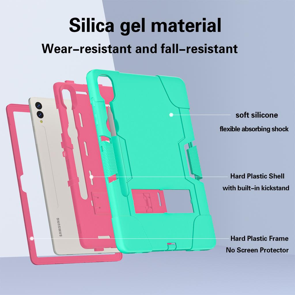 Kickstand Rugged Case Universal For Samsung Galaxy Tab S10 S9 FE Plus 12.4" SM-X820 X826 X810 X816B X610 X616B Heavy Duty Cover