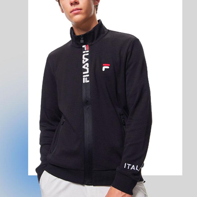 FILA Lightweight Breathable Stand Collar Jacket Men Jackets Black F51M138599FBK