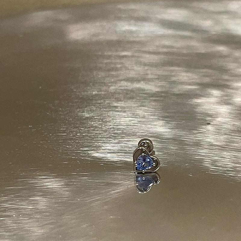 Niche Sweet Cool Wind Anti-allergy Perforated Ear Bones Nail Sweet Zirconia Earrings Light Luxury Earrings Affordable Dainty Earrings Daily Wear