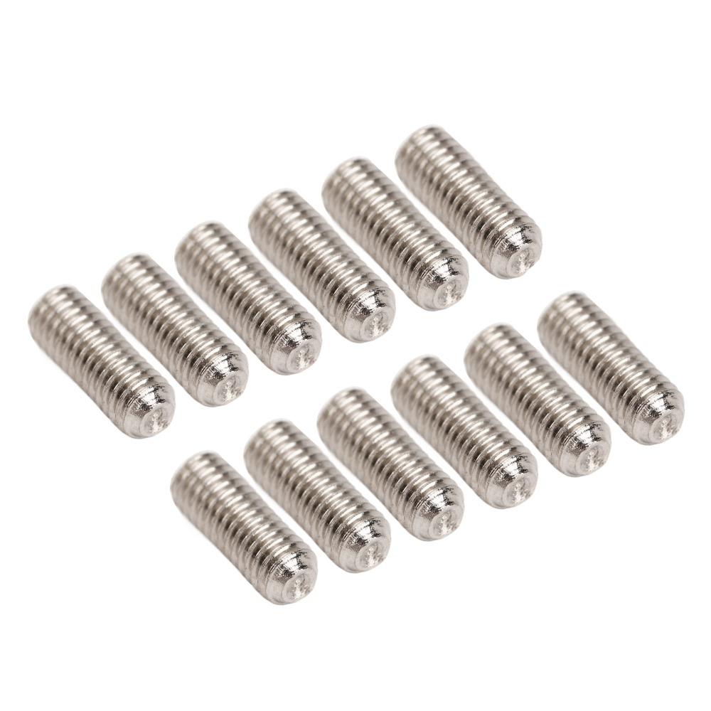12 PZ Viti Sellette Ponte Metallo Argento Kit Ferramenta Ponte Chitarra Per Chitarra Elettrica