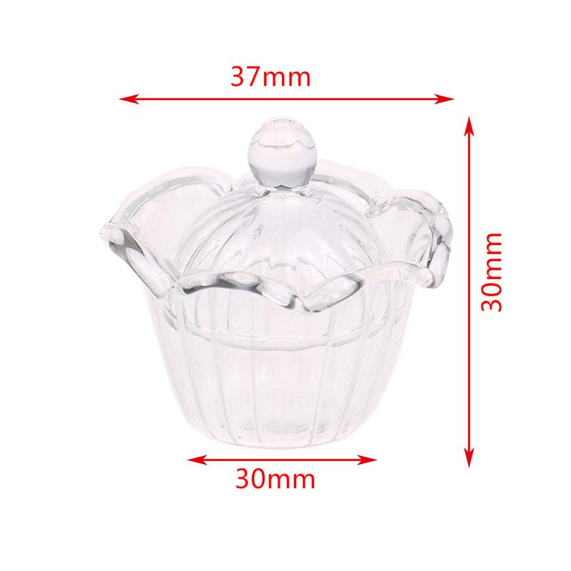 1:12 Scale Miniature Dollhouse Glass Canister Mini Cookies Candy Jar Bottle for OB11 Doll Kitchen Play Food Toy Accessories