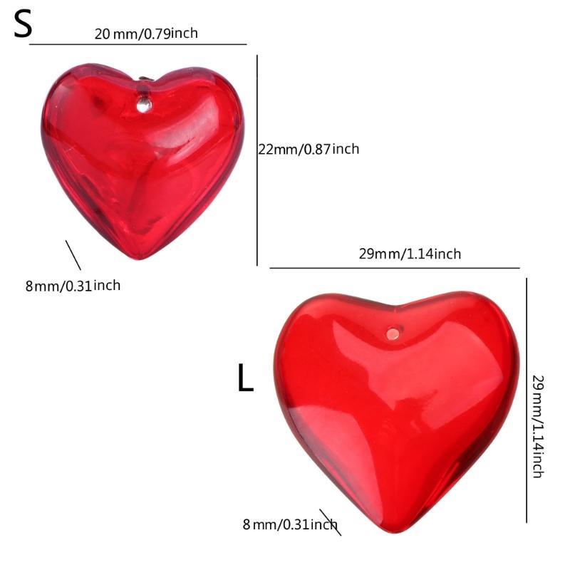 Love Heart Shaped Pendant Crystal Glass Peach Heart Loose Beads Charm for DIY Jewelry Necklace Earrings Making