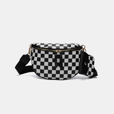 Schaakbord Geruite Borsttas Heuptas Schoudertas Messenger Bag Trendy Veelzijdige Dames Tas