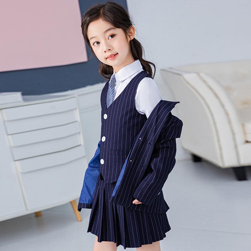 Korean Style Girls' Black Suit - 2024 Spring/Autumn Fashion for Kids