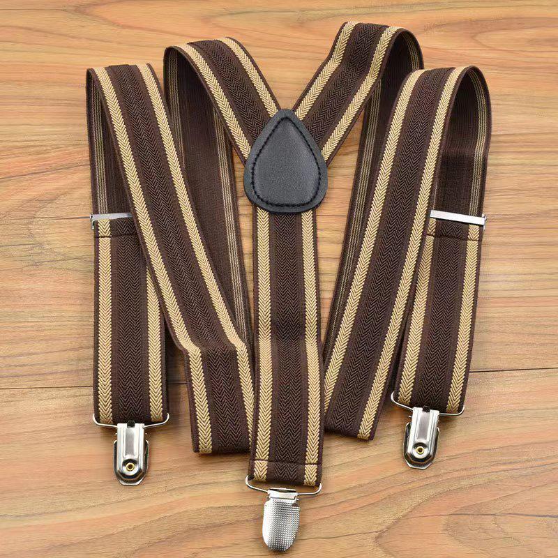 Adjustable Elastic Suspenders for Men & Women - Non-Slip Three-Clip Straps for Formal or Casual Wear