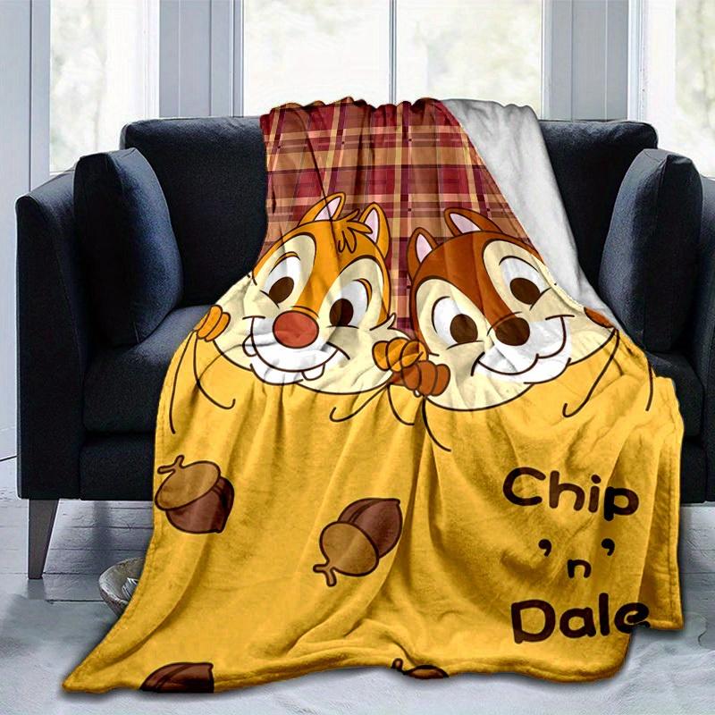 1pc, Chip 'n' Dale Plush Blanket, Seasonal Decorative Throw for Home Use, Soft Flannel Throw Blanket, Versatile & Cozy for Bedroom, Living Room, Trave