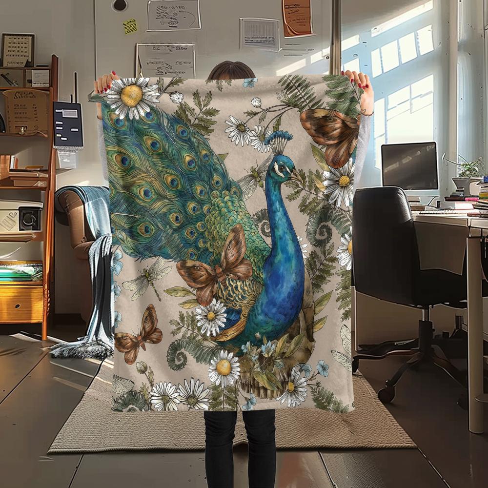 

Retro Animal Panda Print Flannel Blanket High quality Comfortable for All Seasons Home Decor Warmth and Comfort Perfect for Christmas Gifts 80cm x 120cm