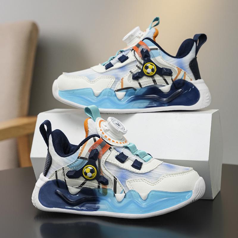 Boys' Sports Shoes Boys' Shoes 2025 New Running Mesh Basketball Shoes Breathable Medium and Large Children's Boys Non-slip