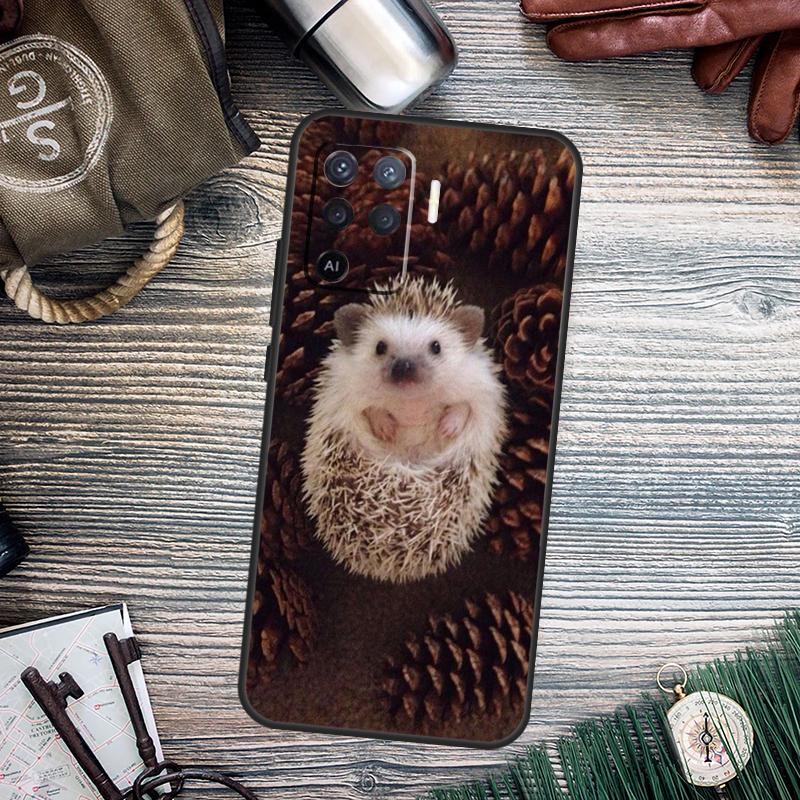 Cute Little Hedgehog For OPPO A15 A16 A17 A76 A96 A77 A52 A72 A5 A9 A79 A58 A78 A98 A94 A74 A57S A54S A53S Case