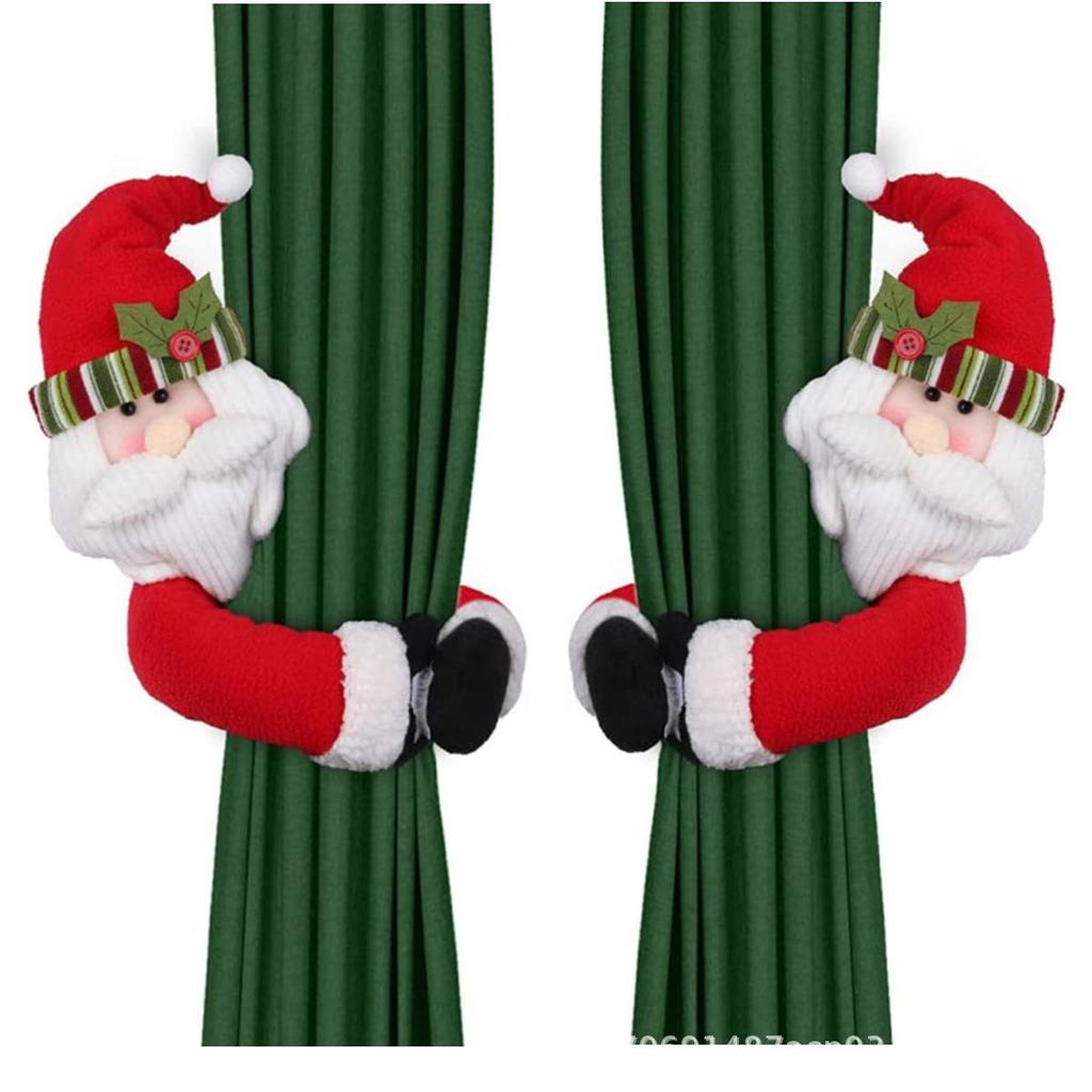 Christmas Cartoon Curtain Clasp Penguin Santa Claus Snowman Elk Holder Xmas Decor For Home Accessories