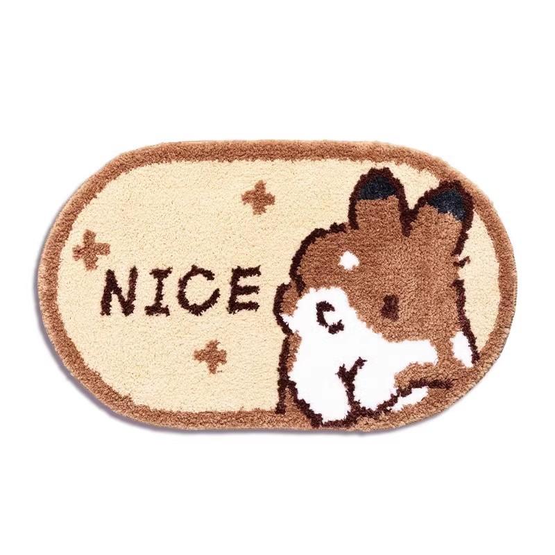 Cartoon Bathroom Carpet Absorbent Soft Floor Mat, Bedroom Bedside Decorative Floor Mat
