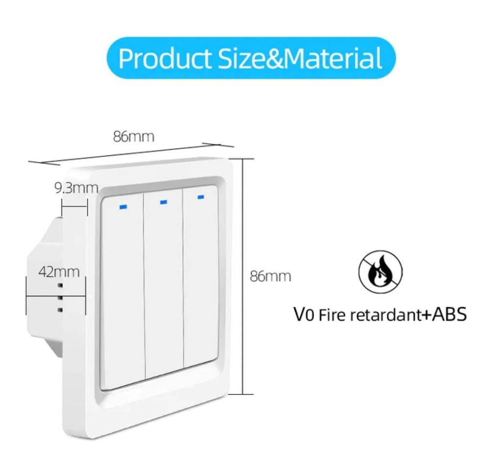 Hot Selling 1 Smart Life WiFi 10A PC Light Switch UK EU Standard Touch Panel Wall Switch Push Button Technology