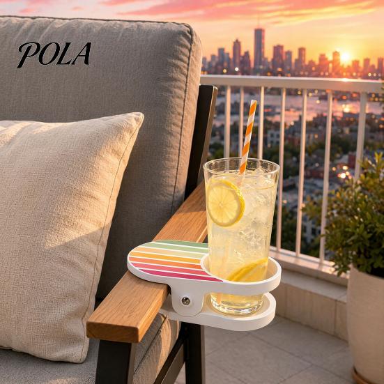 2Pcs Sofa Cup Holder, Clip-on Drink Tray for Armrest, Multifunctional Floating Cup Stand for Couch Bed, Non Slip Beverage Holder Fits Most Cups