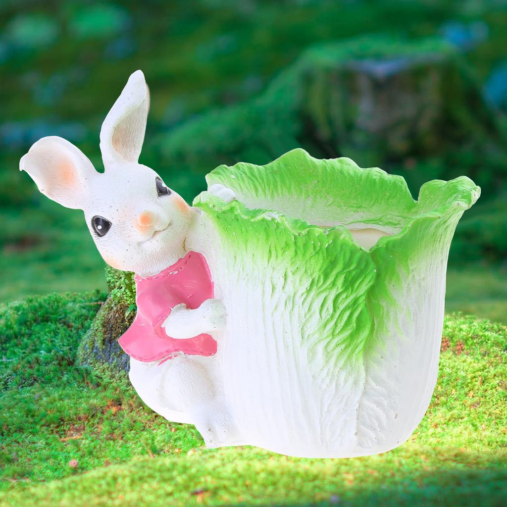 Rabbit Flower Pot Succulent Planter Garden Pots Animal Shaped Cartoon Planter Pots Decorative Flower Pot Art Decorations