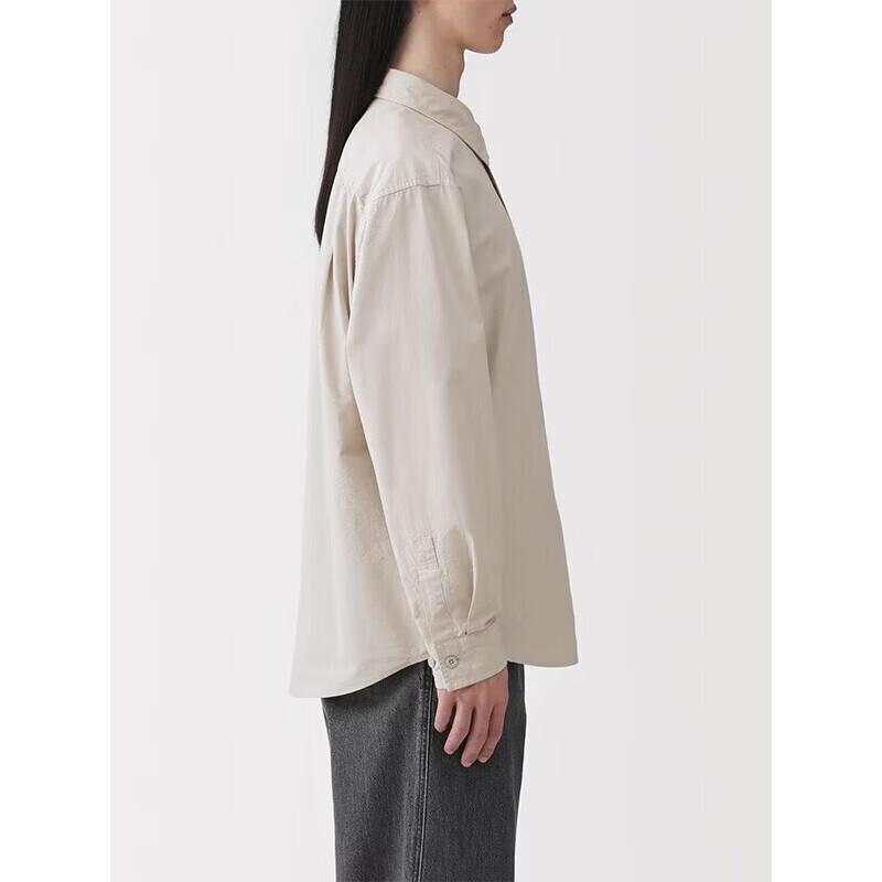 MUJI Men's Washed Broad Fit Long Sleeve Shirt