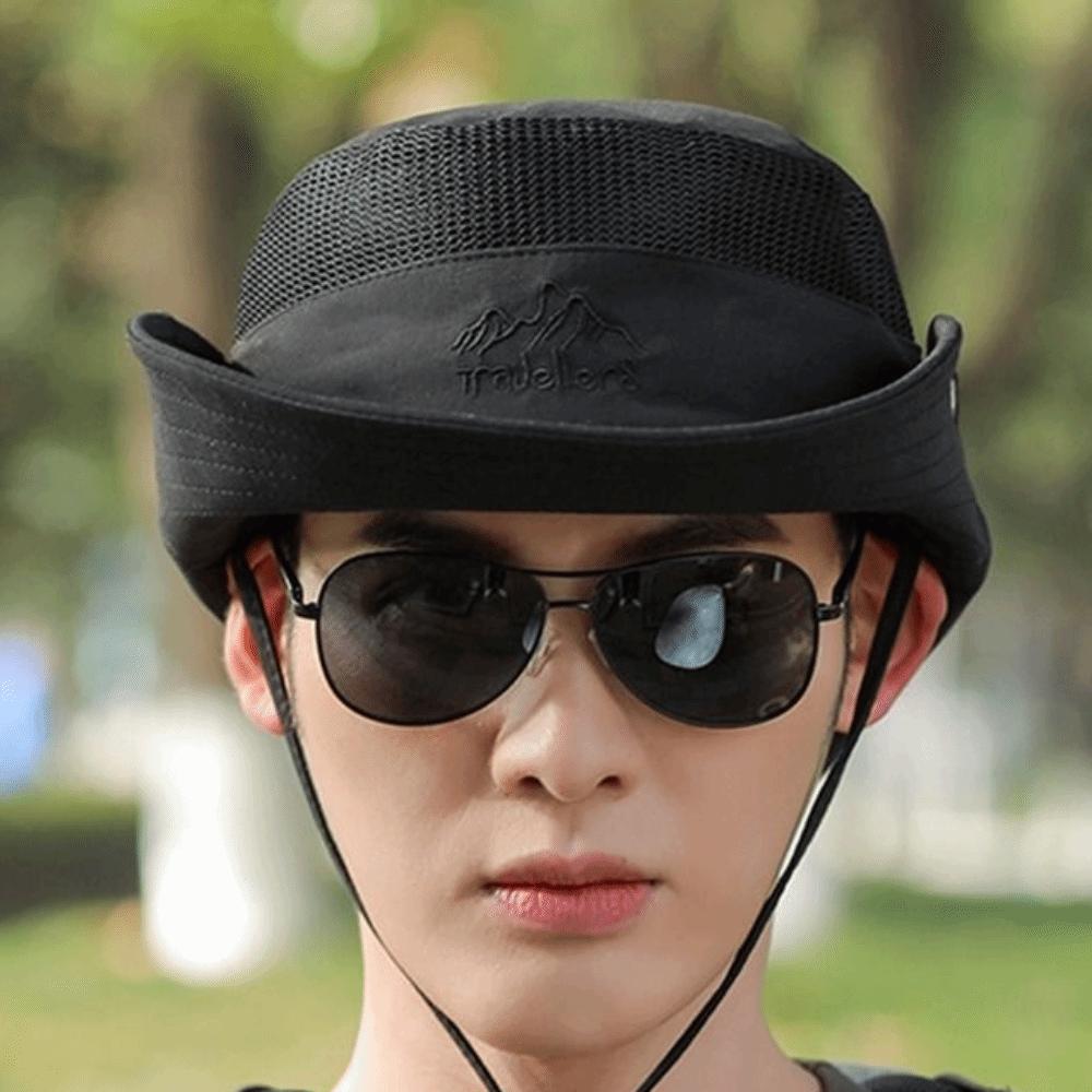 For Men Outdoor Cycling Cap Polyester Bucket Hat With Neck Flap Women Sun Hat Summer UV Protection