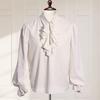 Renaissance Ruffle Design Top Renaissance Vintage Royal Style Mens Performance Blouse for Halloween Cosplay Costume with Ruffle