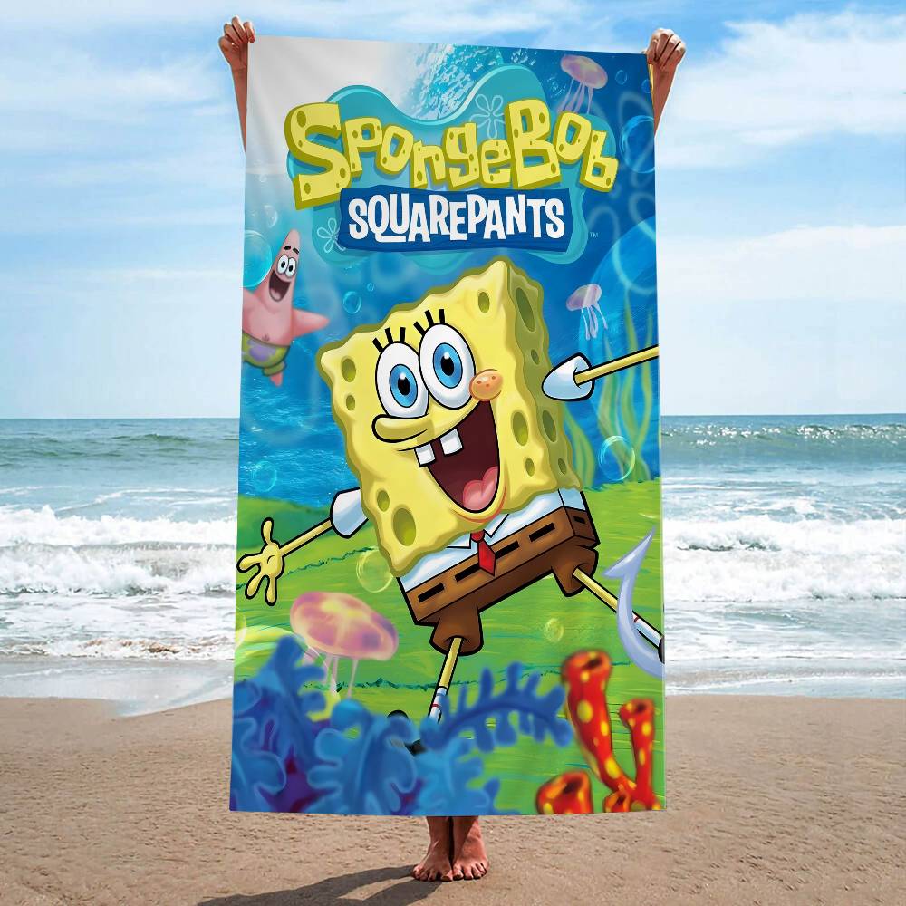 S-Sponge Bob S-S-SquarePants Microfiber Beach Towel Absorbent Quick Dry Soft Yoga Swimming Resort Mountain Climbing Towel