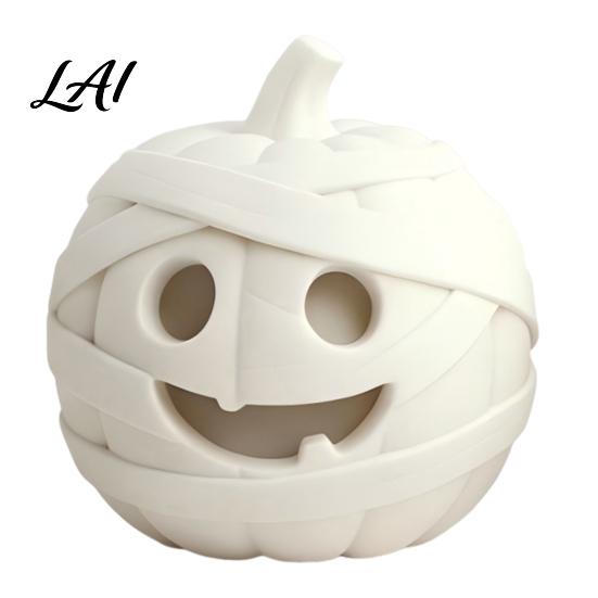 Miniature Landscape Accessory 3D Printed Halloween Mummy Figurine Blank DIY Paintable Bandage Ghost Pumpkin Statue Sculpture for Painting