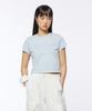 PIPPET Glitter Slogan Crop T-Shirt (Sky Blue)