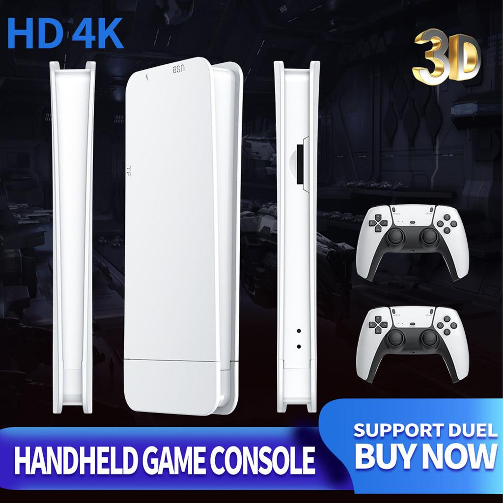Retro Game Console Set 4K HD Multimedia Plug and Play Video Game Stick with Dual 2.4G Wireless Controllers for Home TV 128GB