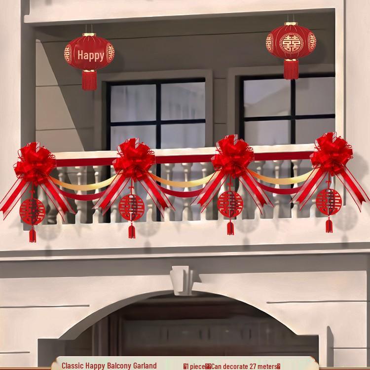 Wedding Stair Rail Decor: Balloons for Balcony, Villa, and Yard Party Arrangements No specific size