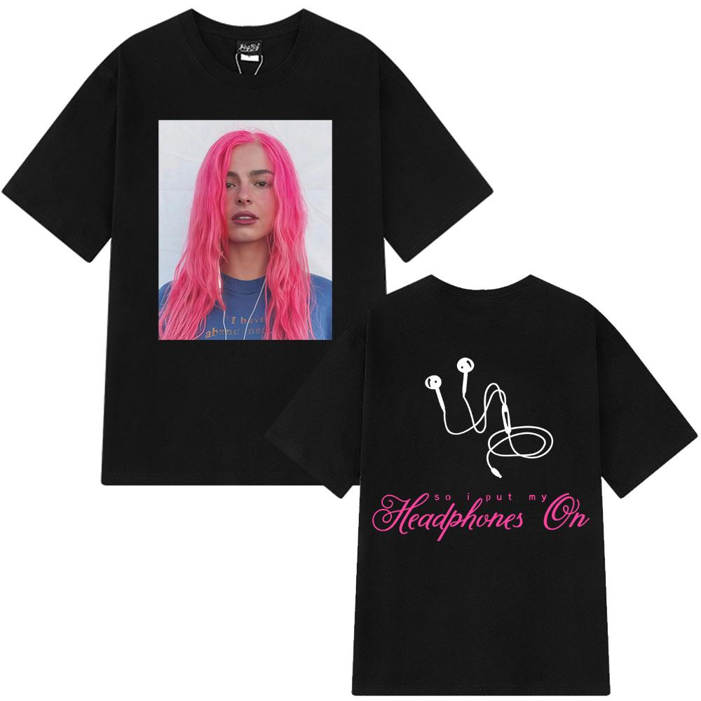 

SpringSummer 2026 Hot Promotion Addison Rae Headphones Fashionable Cotton Casual Fan Gifts Aesthetic Casual Tshirts L