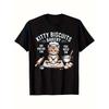 Men's Funny Cat Chef Bakery T-Shirt - "Knead Em Knead You To Em" Pun & Kitty Biscuits Graphic Cotton Soft Breathable Tee