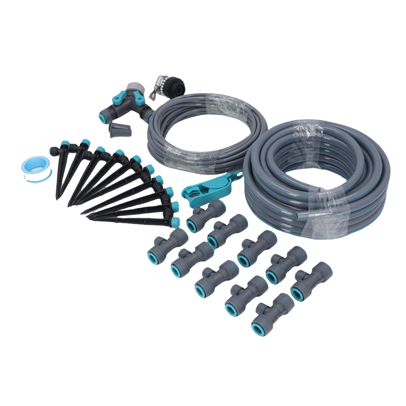 Drip Irrigation System Kit, Dependable 32.8ft Drip Irrigation System   Mist Spray Nozzles for Garden Greenhouse