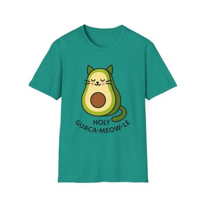 Unisex Softstyle T-Shirt Avocado Cat Hybrid Funny Cartoon Graphic Tee