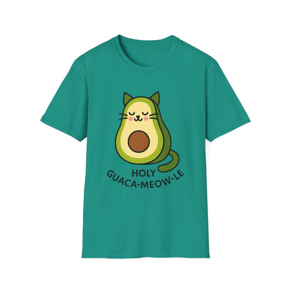 

Unisex Softstyle T-Shirt Avocado Cat Hybrid Funny Cartoon Graphic Tee 4XL