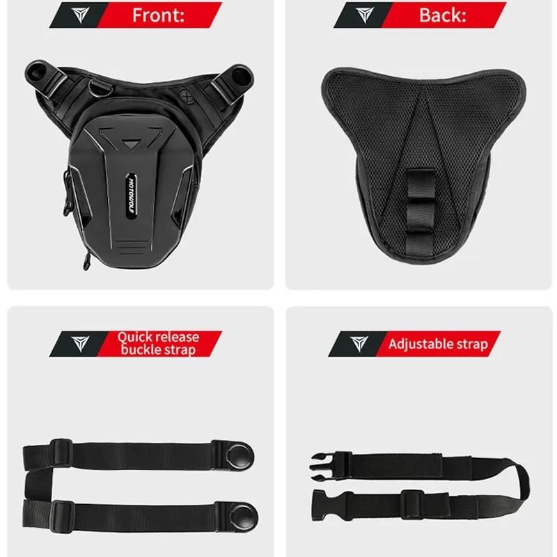 Motowolf Motorcycle Drop Leg Bag Waterproof Thigh Bag Moto Waist Hip Pack Black Motorbike Backpack Fanny Pouch Multifunctional