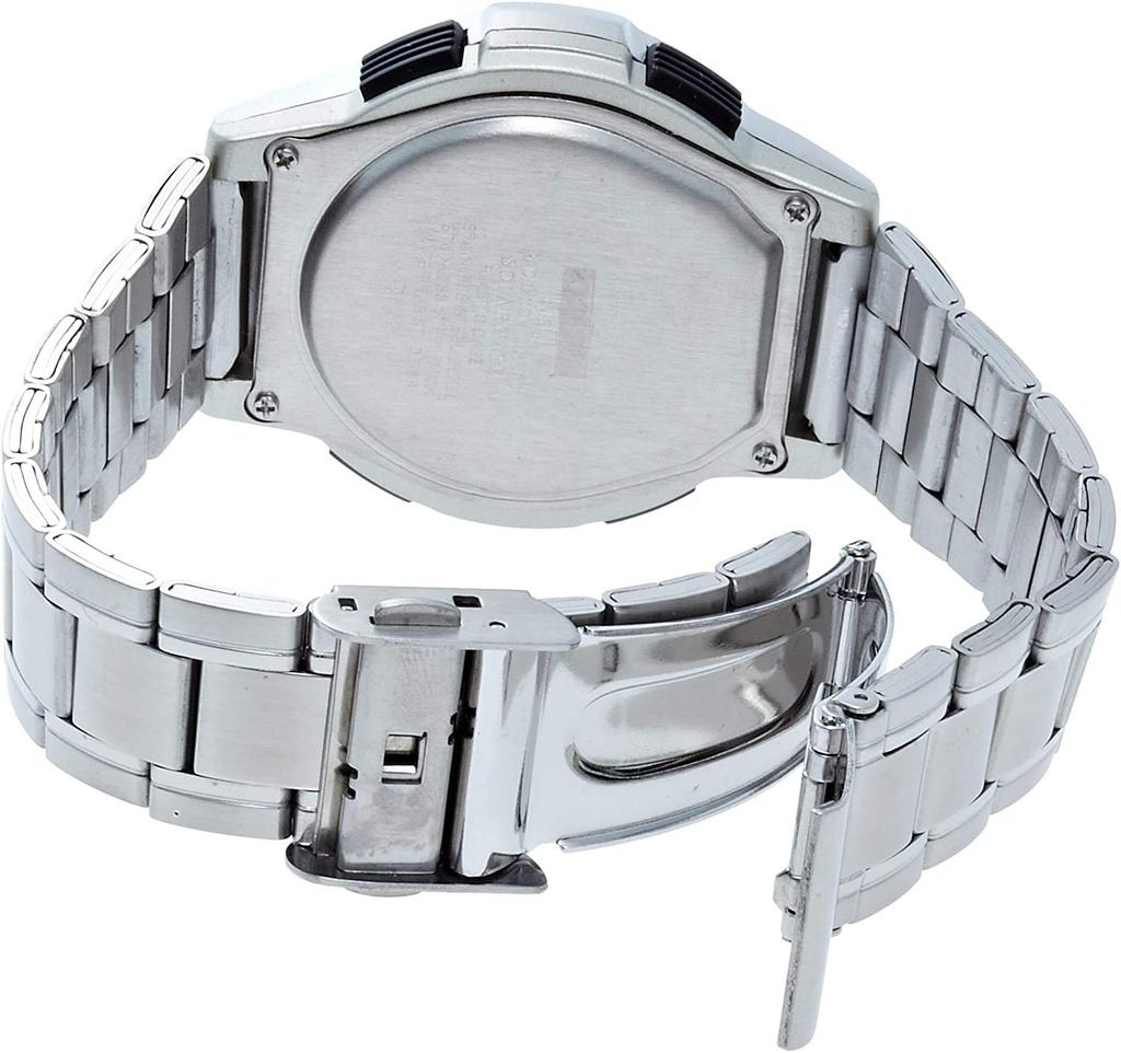 Citizen Silver Digital Watch with Solar Water Date Metal Band Q&Q MHS5-200 Men's Radio-Controlled Power, Resistant, Display,