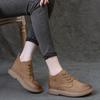 Skórzane Botki Damskie Płaska Podeszwa Retro Codzienne Krótkie Buty Wszechstronne Buty Damskie Sznurowane Skórzane Buty Codzienne