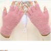 Simple plush gloves women's winter warm finger gloves solid color half finger uncovered student writing flat gloves