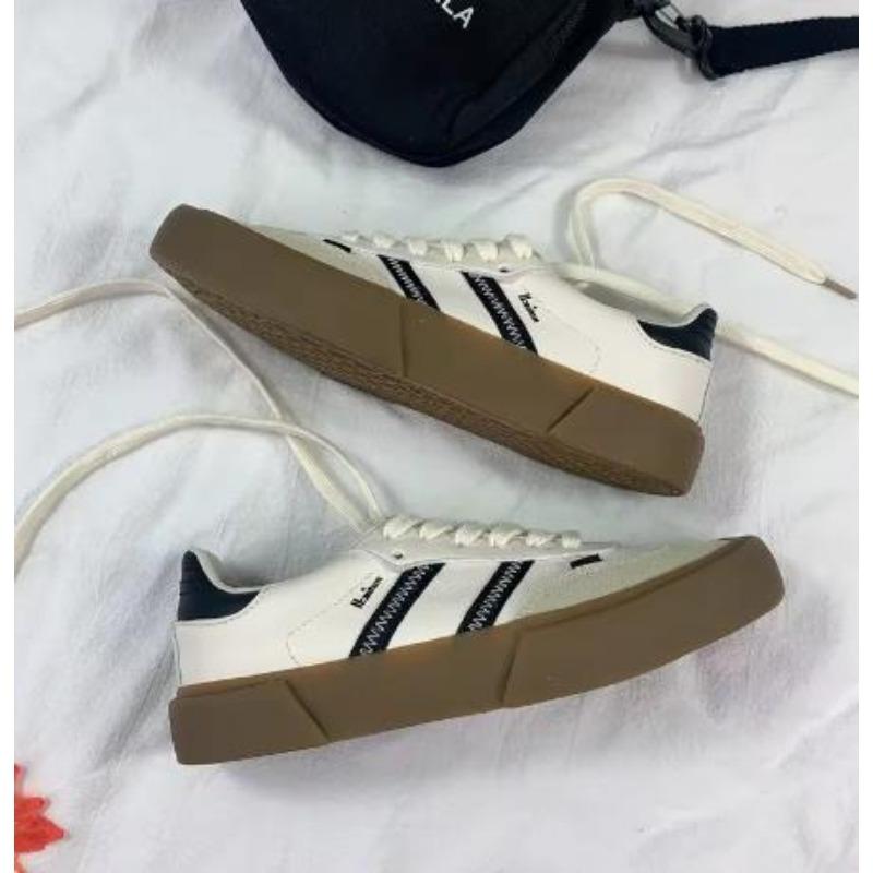 Neuer Stil Mode Luxusschuhe für Damen Klassische Sneaker Damen Leder Retro Low Cut Schnürschuhe Casual Damen Sneaker Übergröße 43