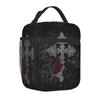 Gotisches Dunkles Kreuz Goth Isolierte Lunchtaschen Kühltasche Essensbehälter Große Kapazität Brotdose Tragetasche für Männer Frauen Strand Outdoor