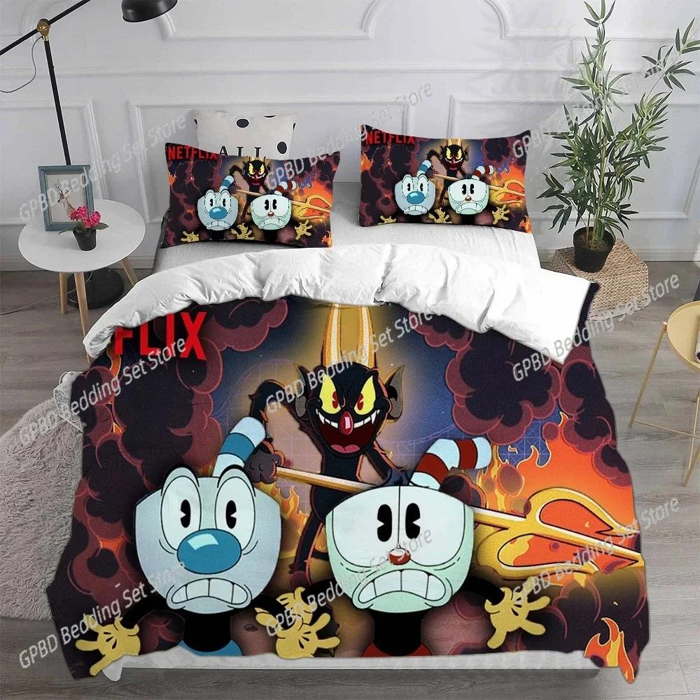 New Home Textiles Cartoon Cuphead Bedding Set Bedroom Soft Modern Bedspreads Comefortable Duvet Cover Quilt Cover And Pillowcase