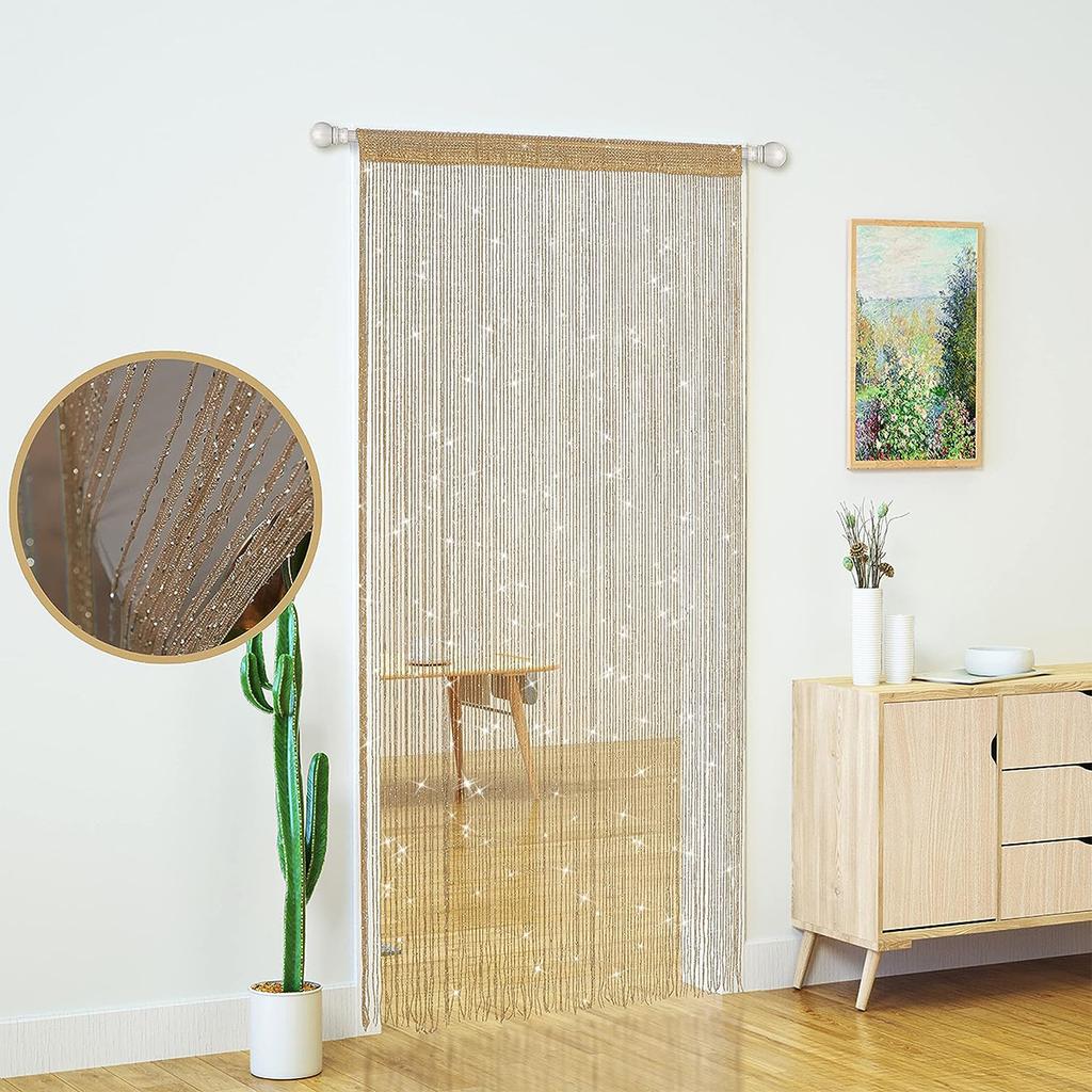 1x2M Glitter Door String Curtain Wedding Decorations Silver Ribbon Shiny Tassel Flash Line Curtain for Window Room Wedding Decor