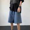 Men's Casual Solid Color Loose Straight Denim Shorts