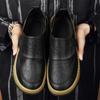 Fashion New Genuine Leather Men Shoes Fashion Comfortable Men Casual Shoes Luxury Designers High Quality Thick Soles Men Driving Shoes