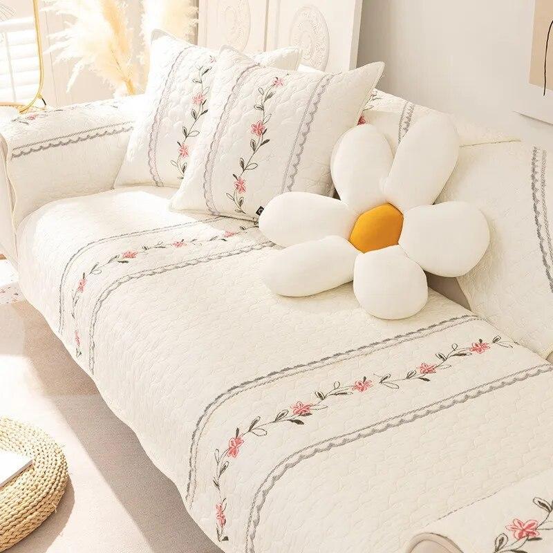 Cotton Modern Simple Non-Slip High-End Cushion Sofa Cover Cover Towel Sofa Cushion Pastoral Four Seasons Universal Pure