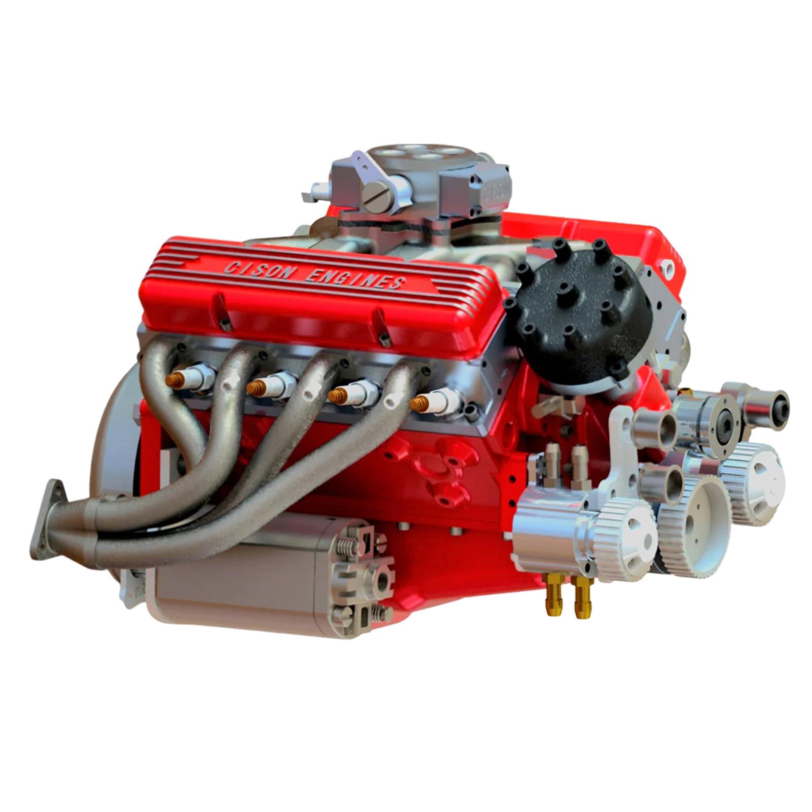 

V8 Mechanical Mini Engine Model Engine Resin Ornament Stylish Desktop Crafts Engine Miniature For Office Desk красный