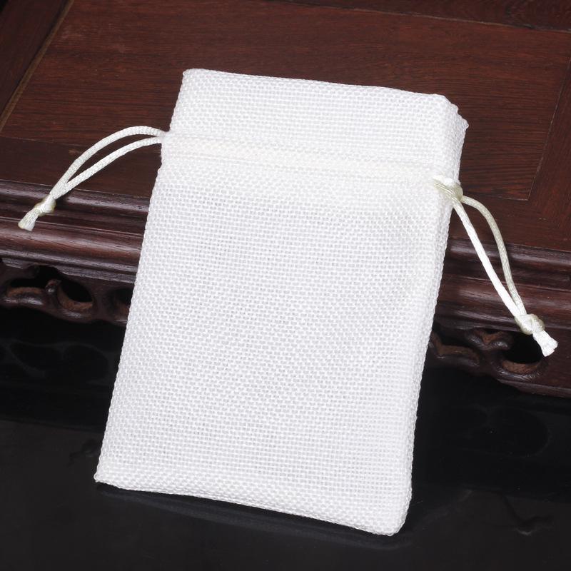 Custom Printed Linen Drawstring Sachet Bag for Jewelry Packaging and Storage