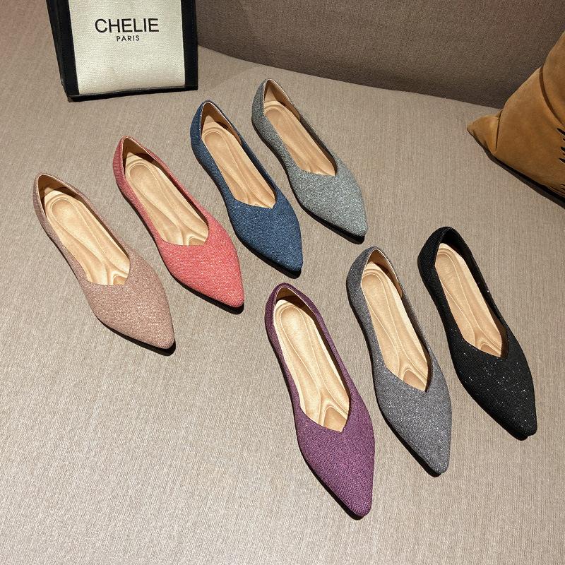 Strength Super Soft Comfortable Flat Bottom Pointed Princess Shoes Flying Weaving Women's Shoes Weaving Women's Shoes
