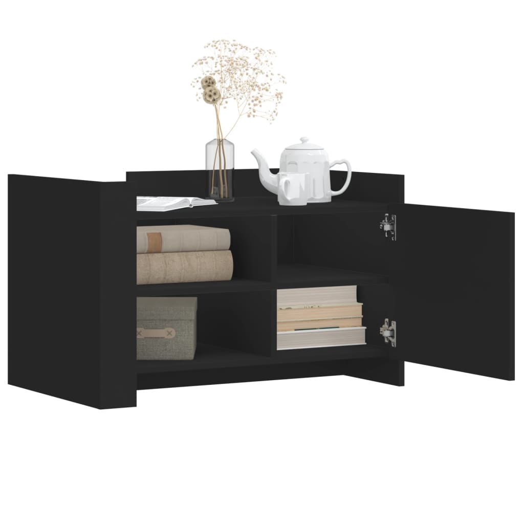 Coffee Table, Black, 80x50x50 Cm, Wood-based Material