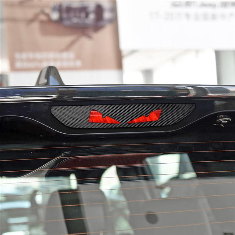 2X High Mounted Brake Lights Trim Stickers Carbon Fiber For Jeep Compass 2011-2016 Grand Cherokee Dodge 2011- Carbon Fiber