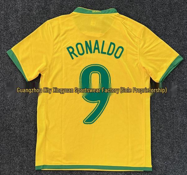 Camiseta de Fútbol Retro de Brasil del Mundial 2002: Carlos #6, Ronaldo #9, #11, y Ropa Ball.