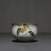 Retro Ru Kiln Ceramic Teacup Travel Portable Meditation Cup Hand Painted Flower Tea Bowl Master Cup Handmade Tea Set Accessories